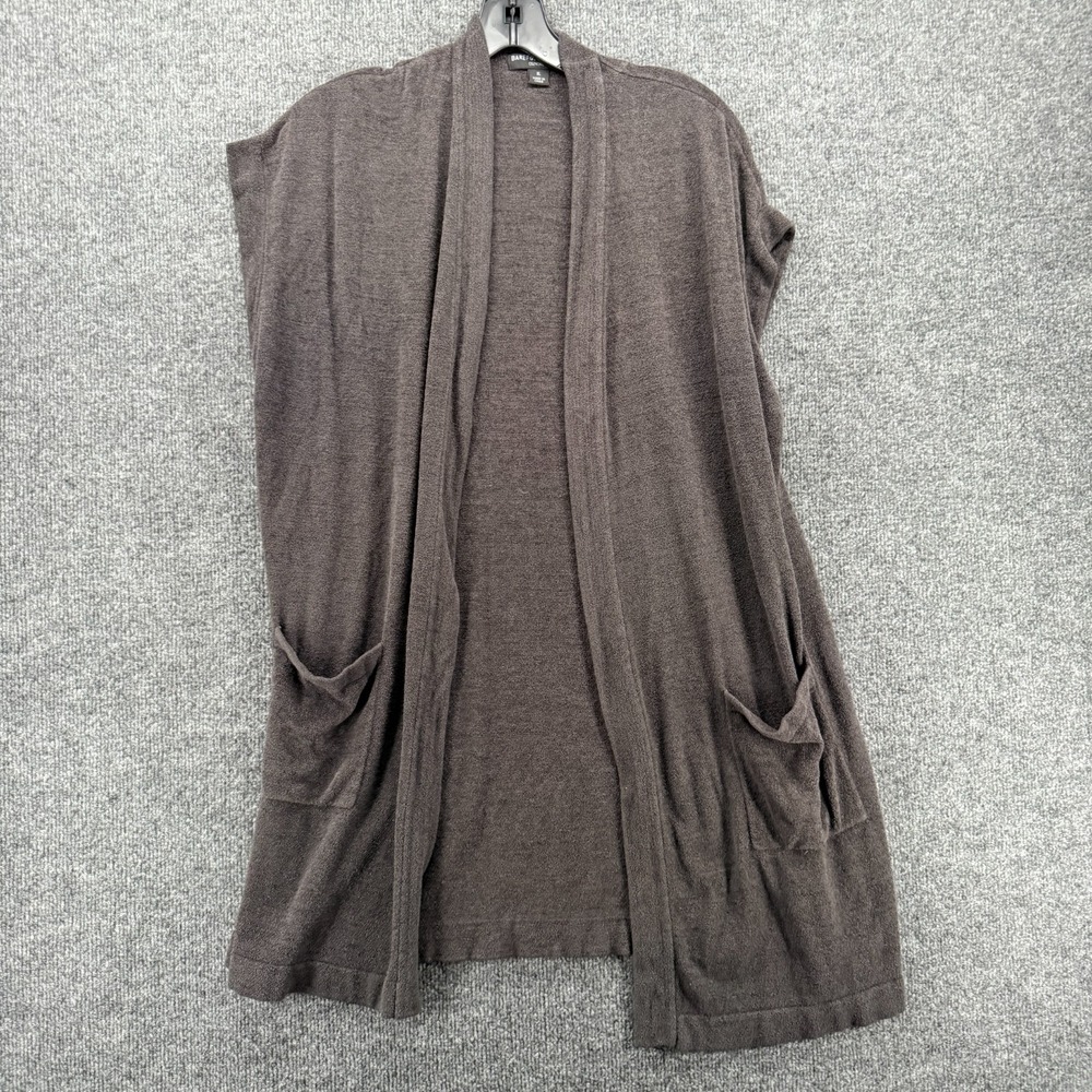 BAREFOOT DREAMS Cardigan XL Brown Cozy Chic Open Front Comfy Lounge Casual Farm